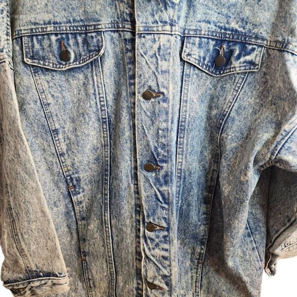 Vintage Acid Wash The Clothing Academy Oversized Large Denim Jacket - Picture 4 of 12